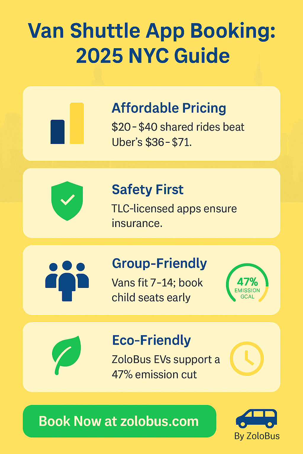 Infographic van shuttle app booking