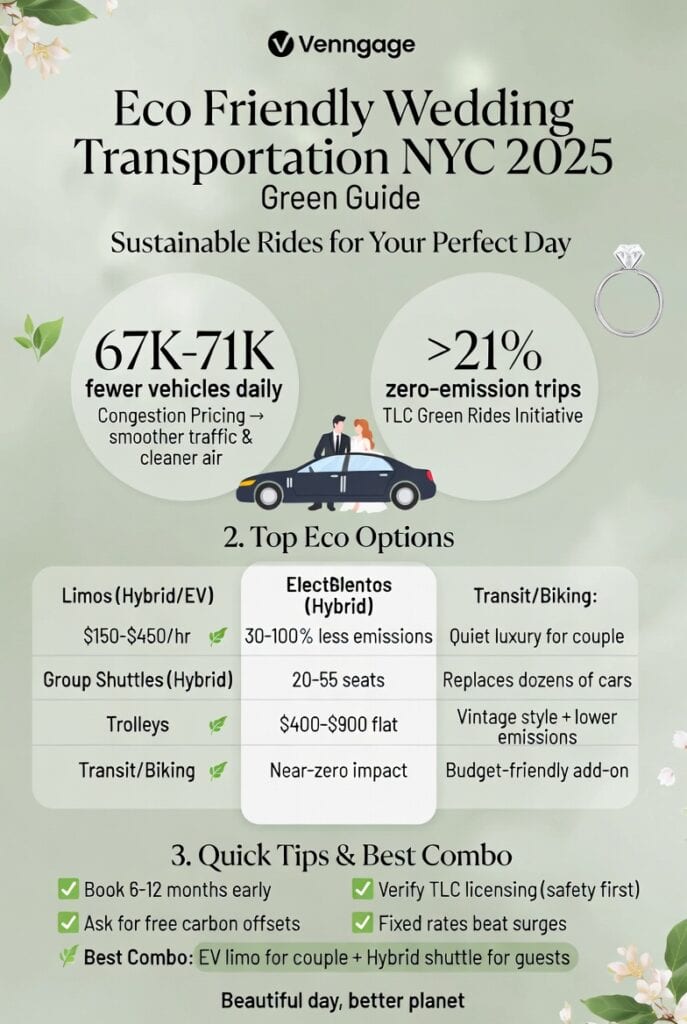 Infographic eco friendly wedding transportation NYC