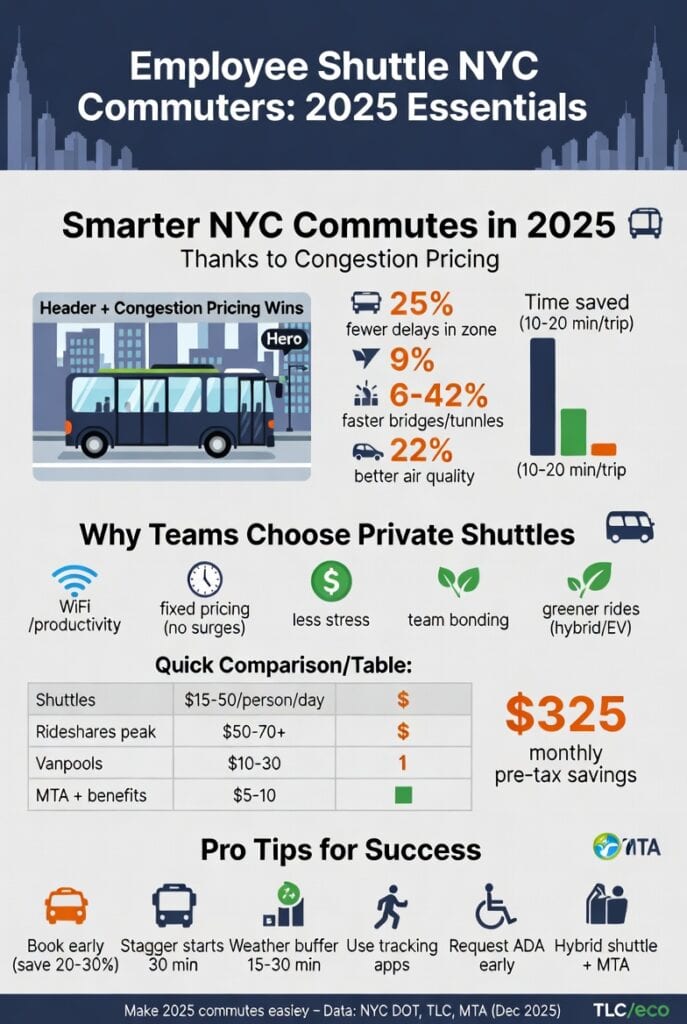Infographic employee shuttle NYC commuters