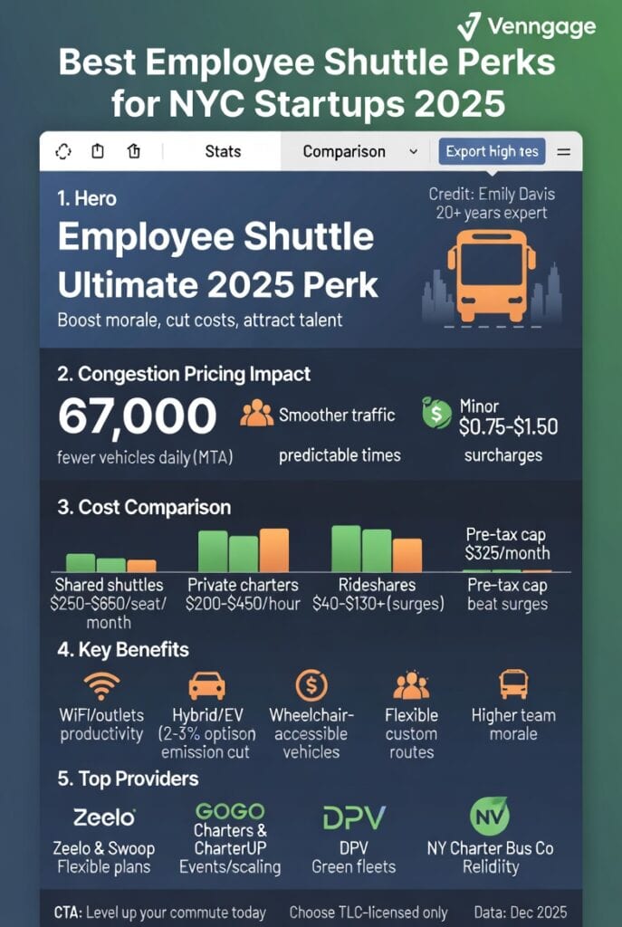 Infographic employee shuttle NYC startups