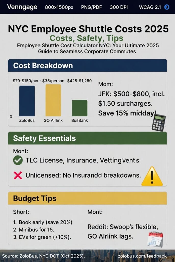 Infographic employee shuttle cost calculator NYC
