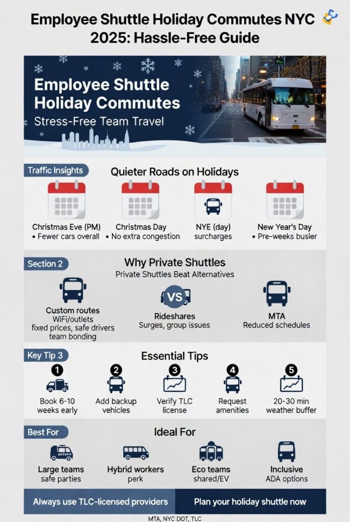 Infographic employee shuttle holiday commutes NYC