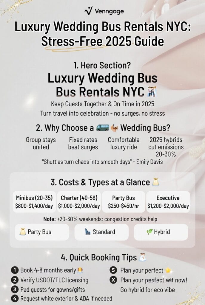 Infographic luxury wedding bus rentals NYC