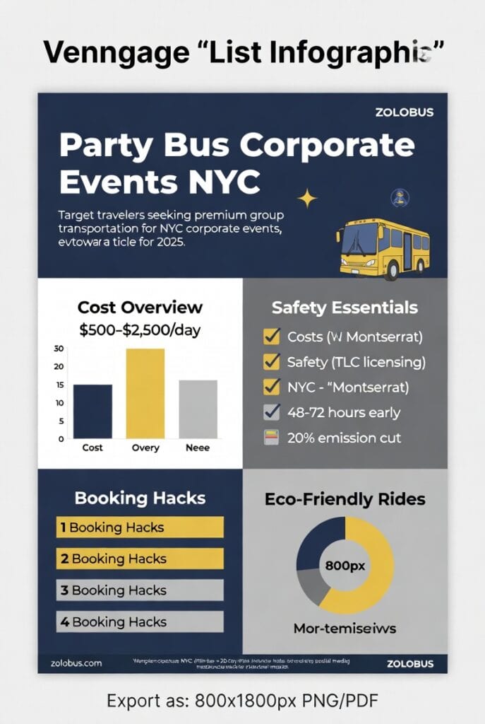Infographic party bus corporate events NYC