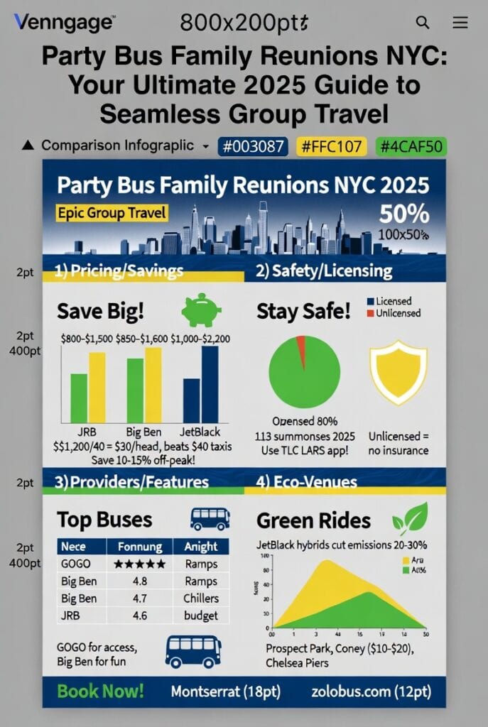 Infographic party bus family reunions NYC