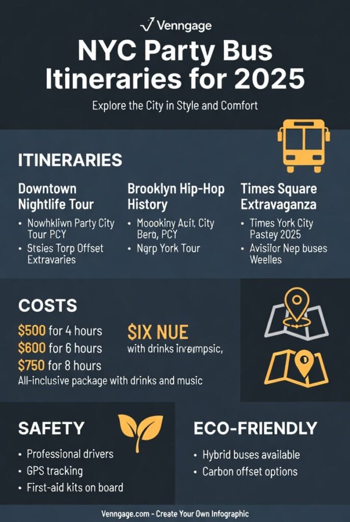 Infographic party bus itineraries NYC
