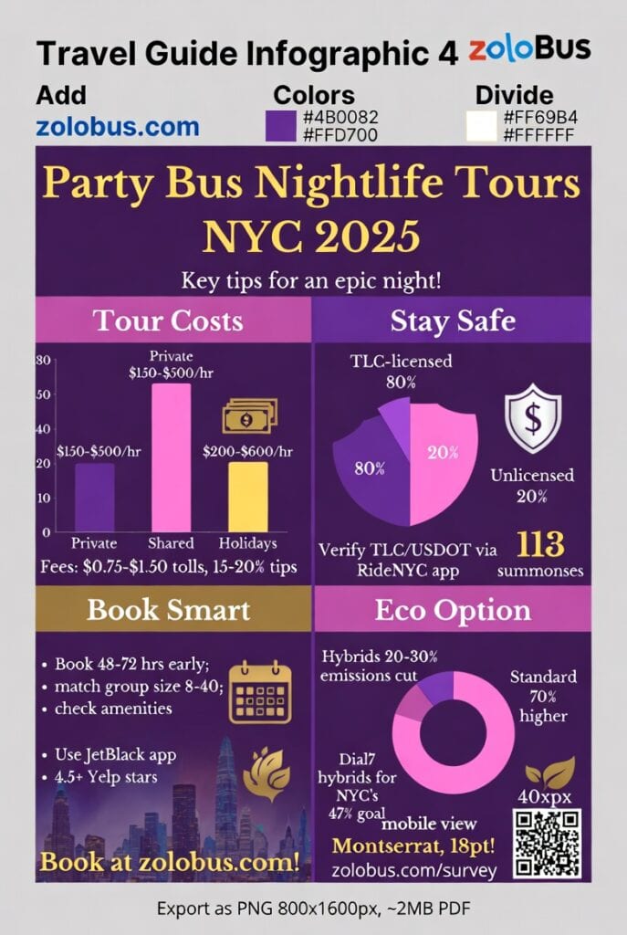 Infographic party bus nightlife tours NYC