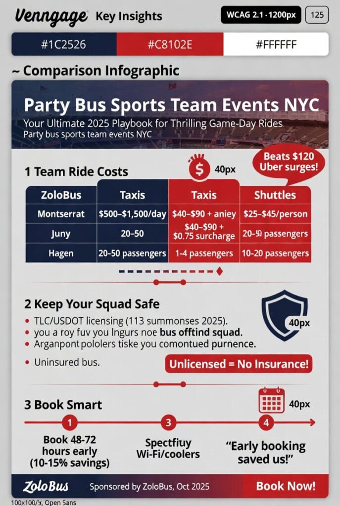 Infographic party bus sports team events NYC