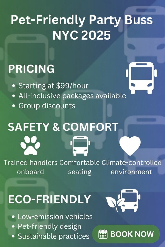 Infographic pet-friendly party bus NYC