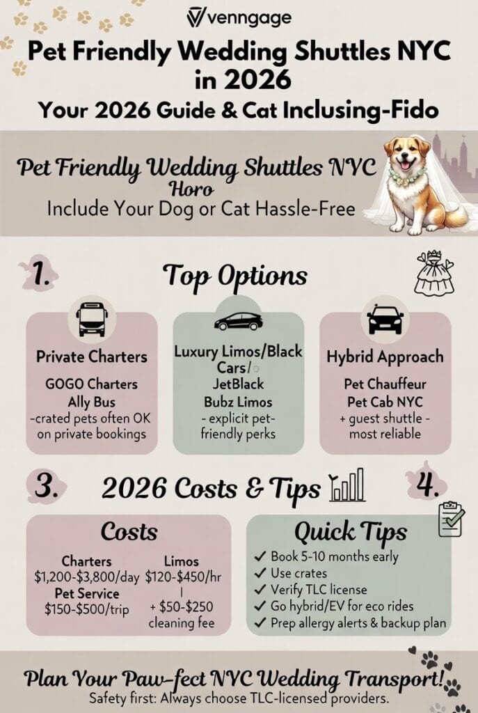 Infographic pet friendly wedding shuttles NYC
