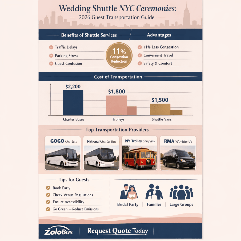 Infographic wedding shuttle NYC ceremonies