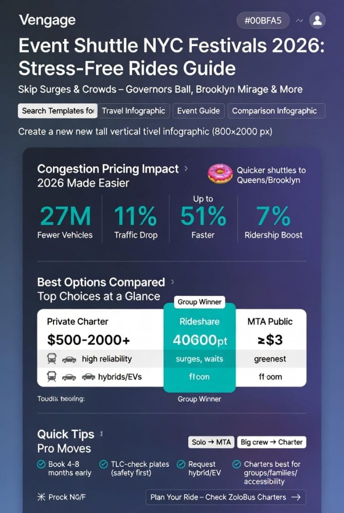 Infographic event shuttle NYC festivals