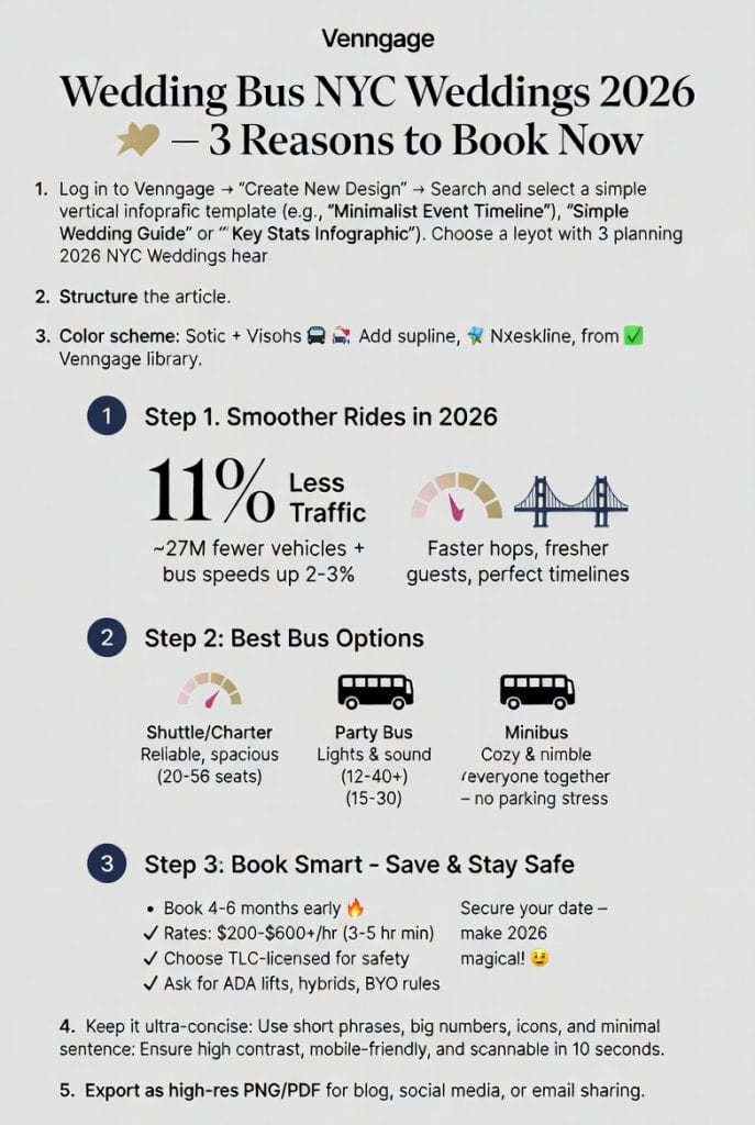 Infographic wedding bus NYC weddings 2026