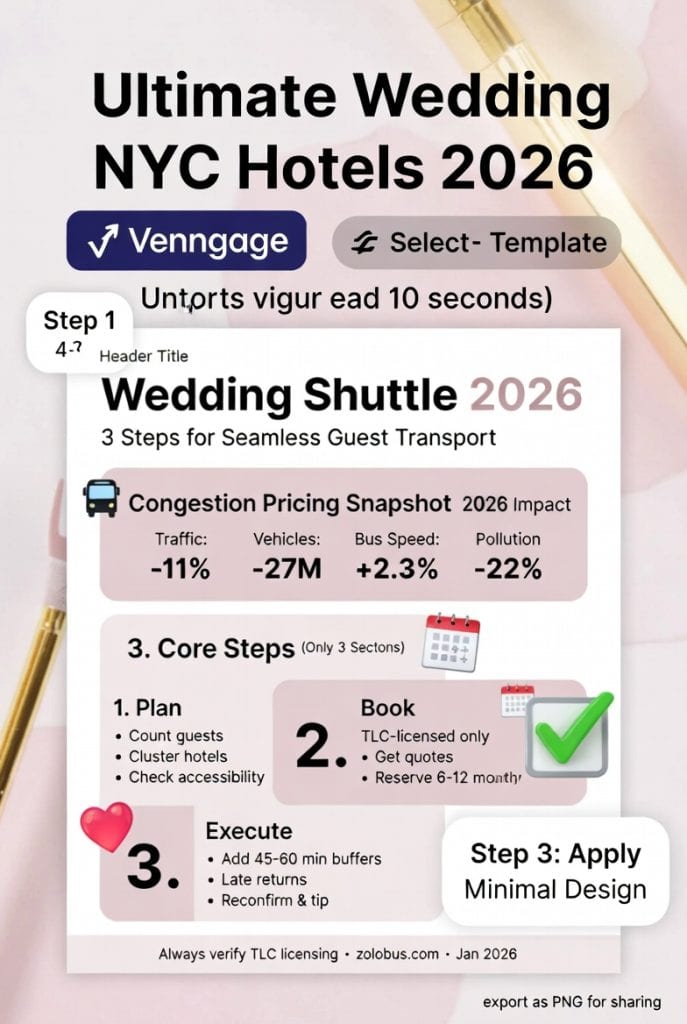 Infographic wedding shuttle NYC hotels 2026