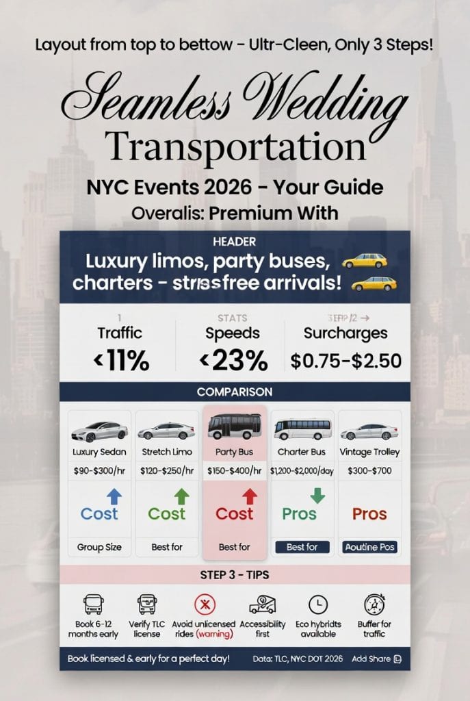Infographic wedding transportation NYC events