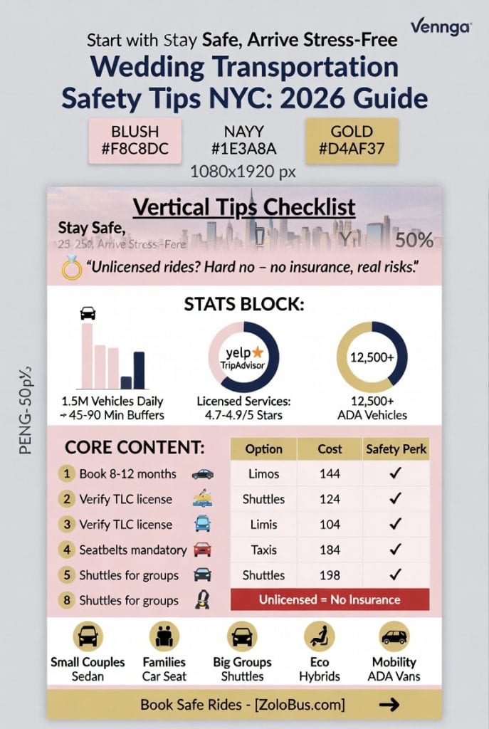 Infographic wedding transportation safety tips NYC