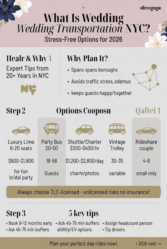 Infographic what is wedding transportation NYC