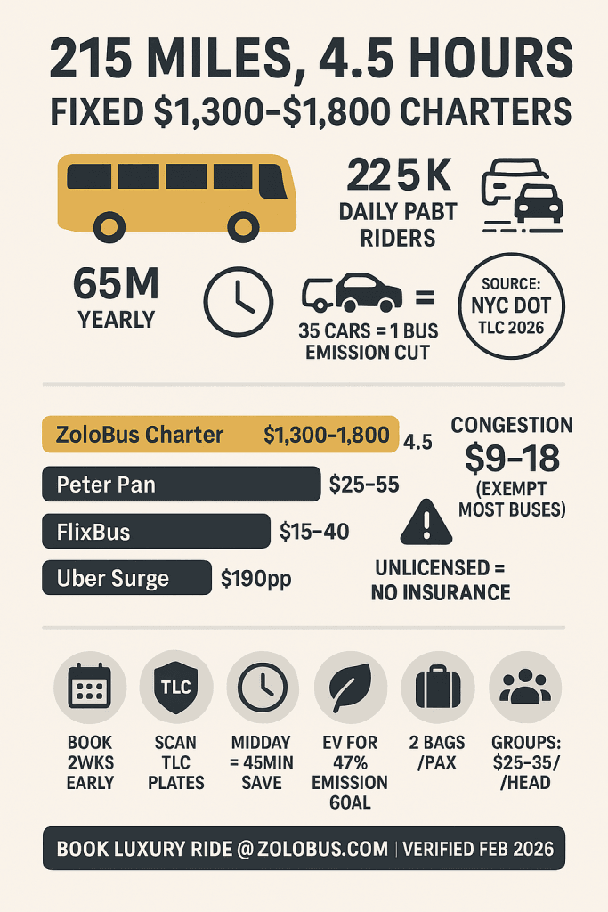 Infographic luxury NYC to Boston bus