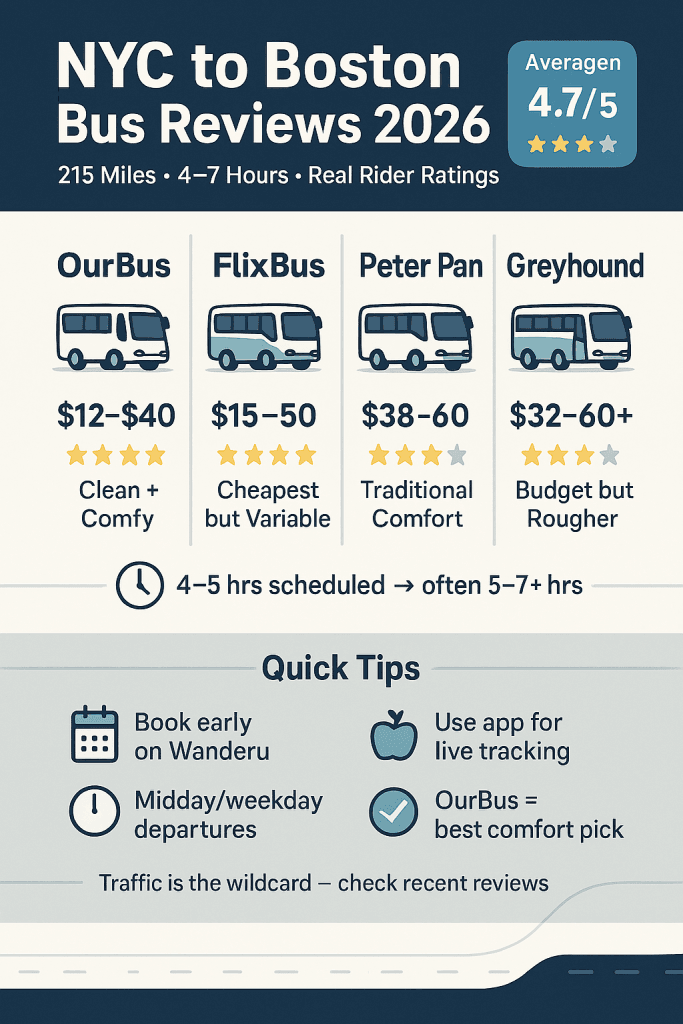 Infographic NYC to Boston bus reviews