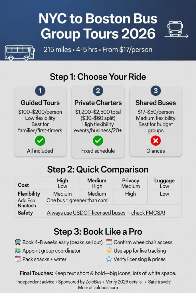 Infographic NYC to Boston bus group tours