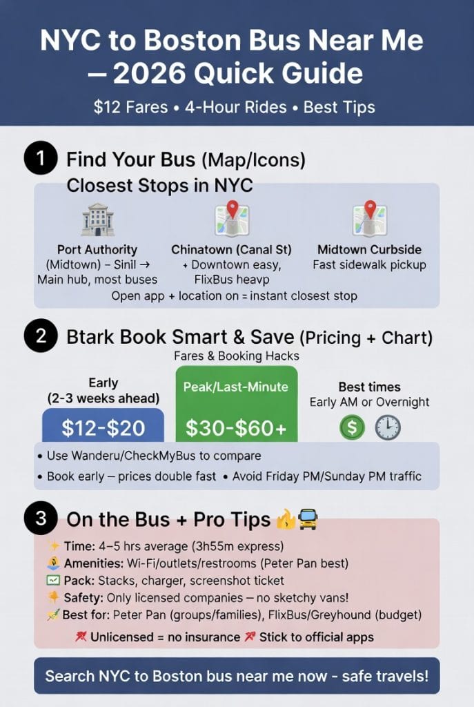 Infographic NYC to Boston bus near me