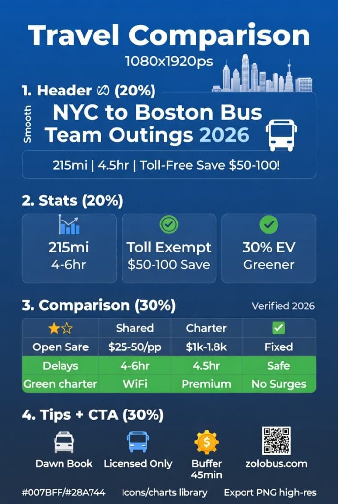 Infographic NYC to Boston bus team outings