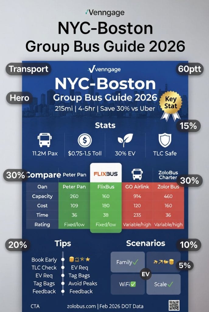 Infographic NYC to Boston group bus itineraries