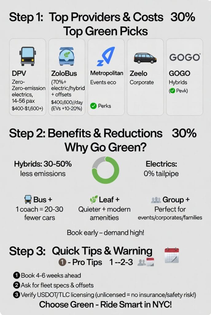Infographic eco friendly bus rental nyc