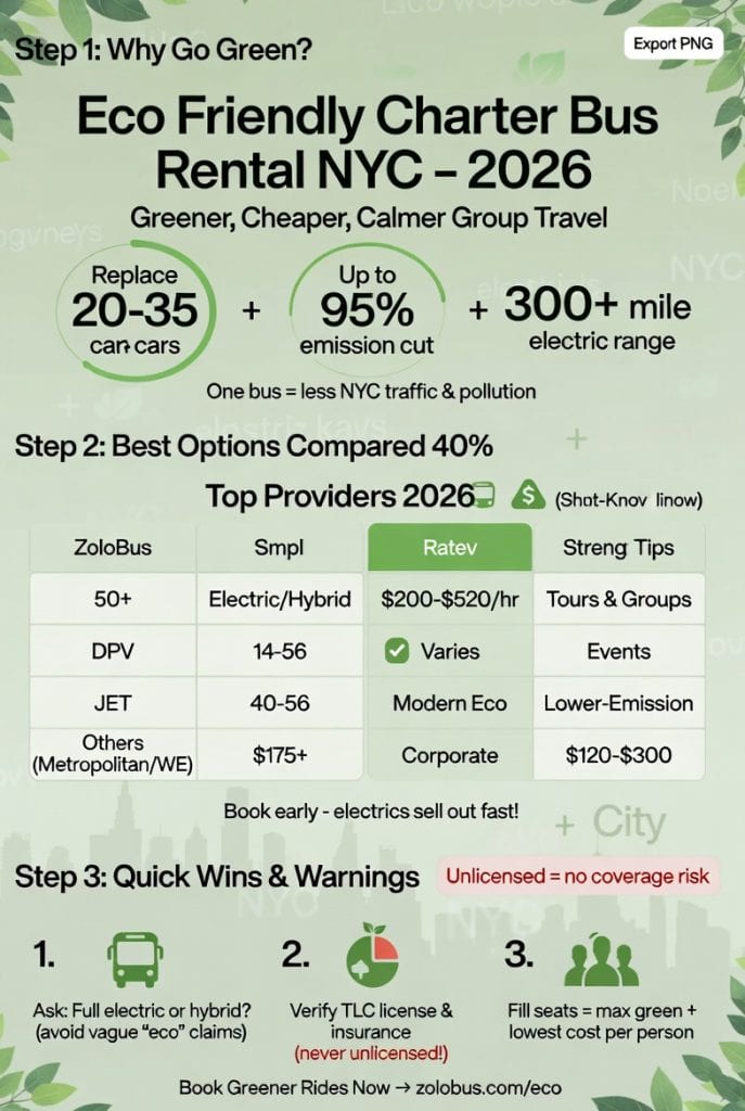 Infographic eco friendly charter bus rental nyc