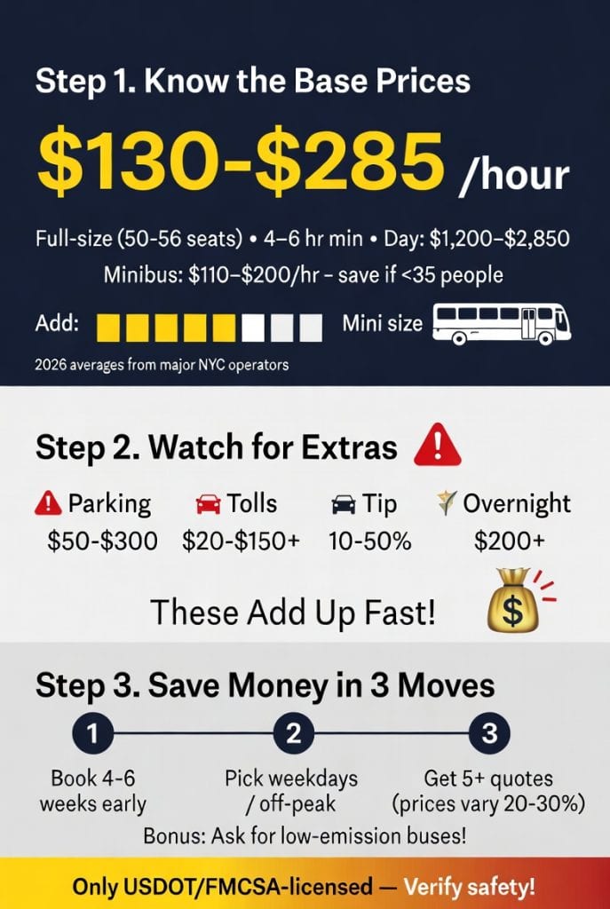 Infographic how much is a charter bus rental in nyc