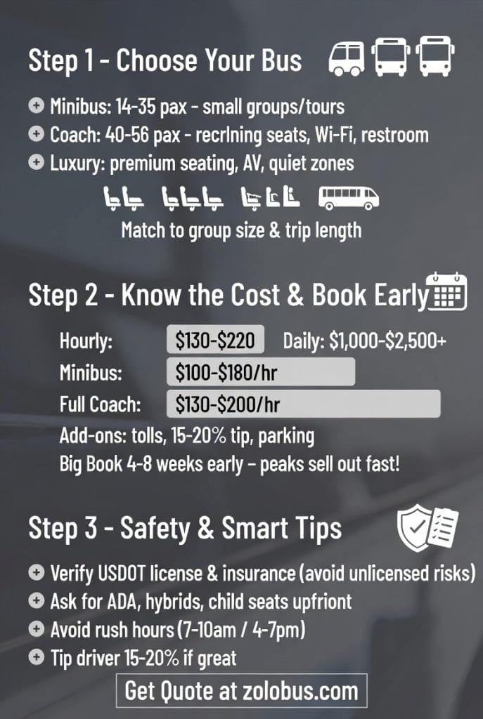 Infographic luxury bus rental nyc