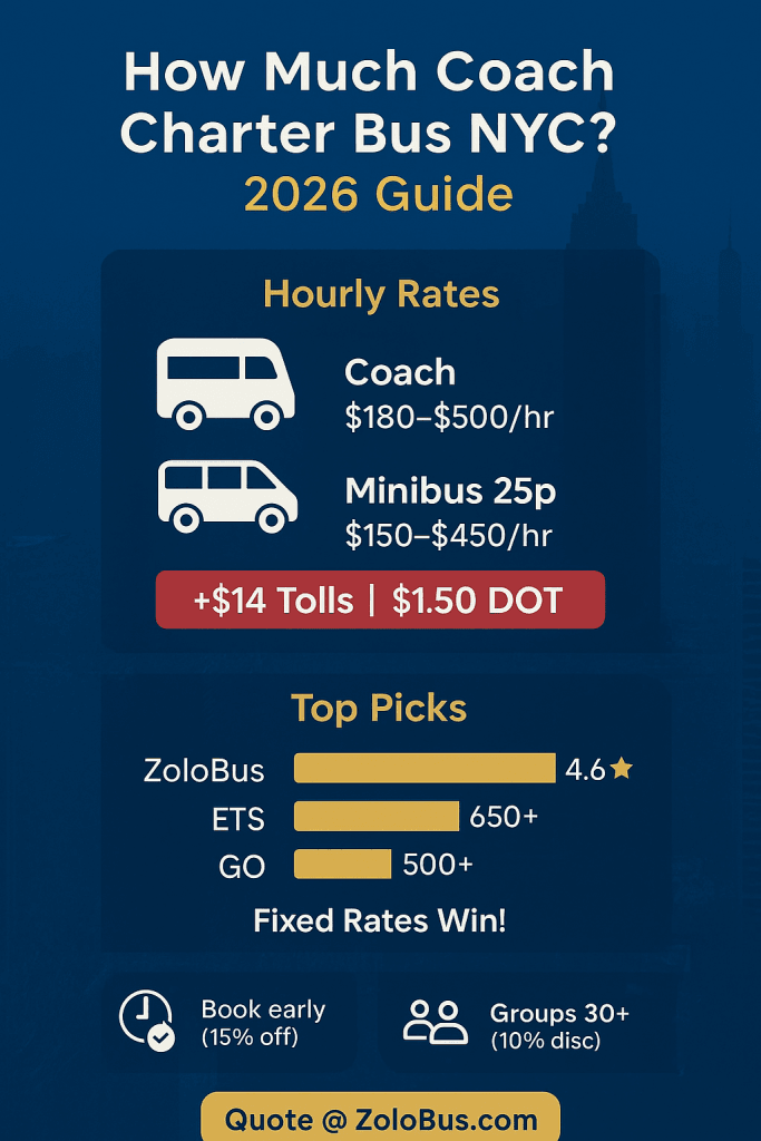 Infographic how much is a coach charter bus rental in nyc
