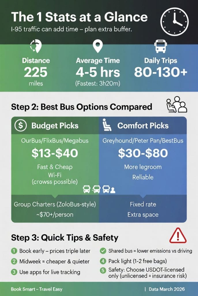 Infographic NYC to Washington DC bus