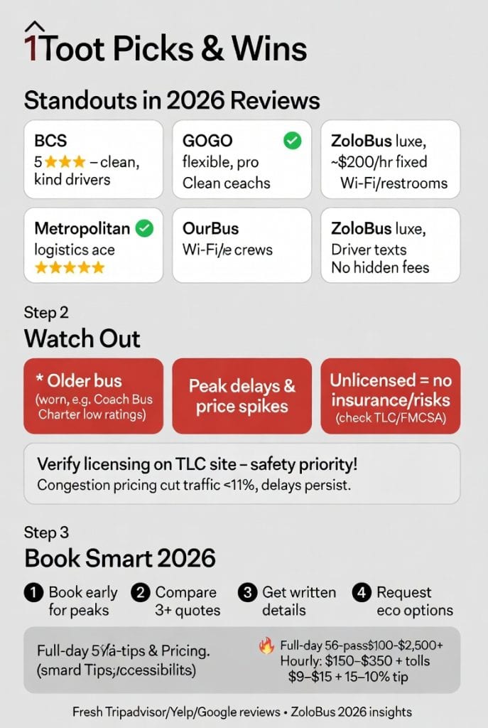 Infographic coach charter bus rental nyc reviews 2026