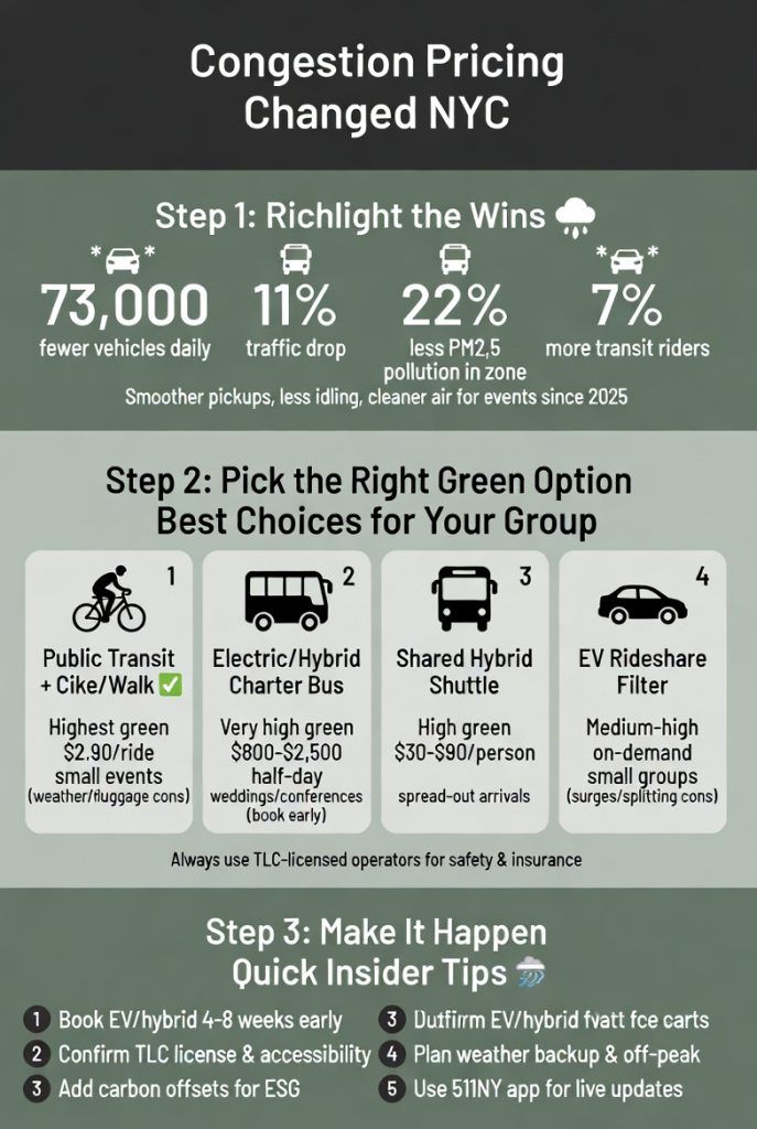 Eco Friendly Event Transportation NYC in 2026: A Practical Guide to Greener Group Rides for Weddings, Conferences, and Corporate Gatherings 4 Infographic eco friendly event transportation nyc