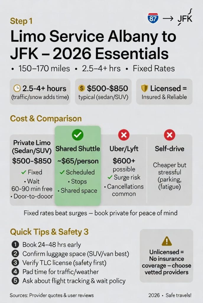Infographic limo service albany to jfk