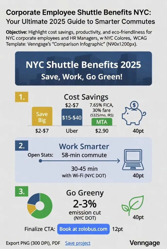 Infographic corporate employee shuttle benefits NYC