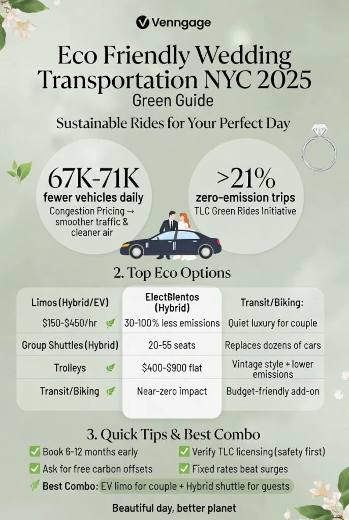 Infographic eco friendly wedding transportation NYC