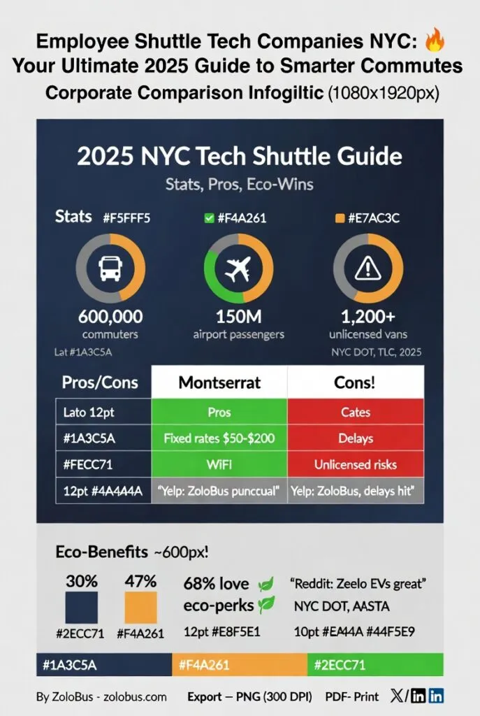 Infographic employee shuttle tech companies NYC