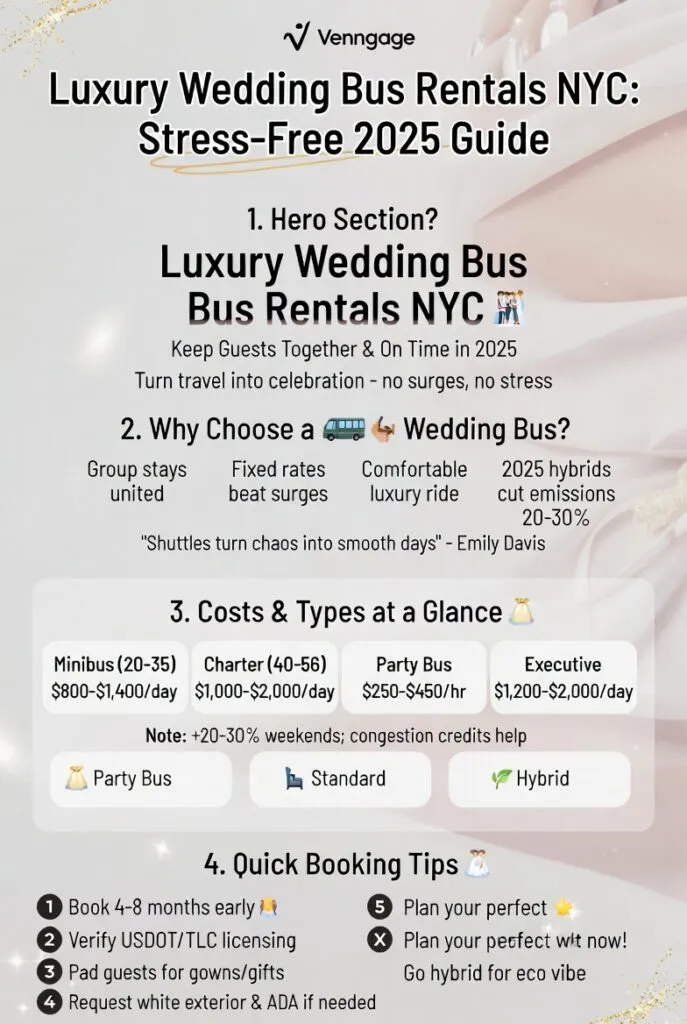 Infographic luxury wedding bus rentals NYC