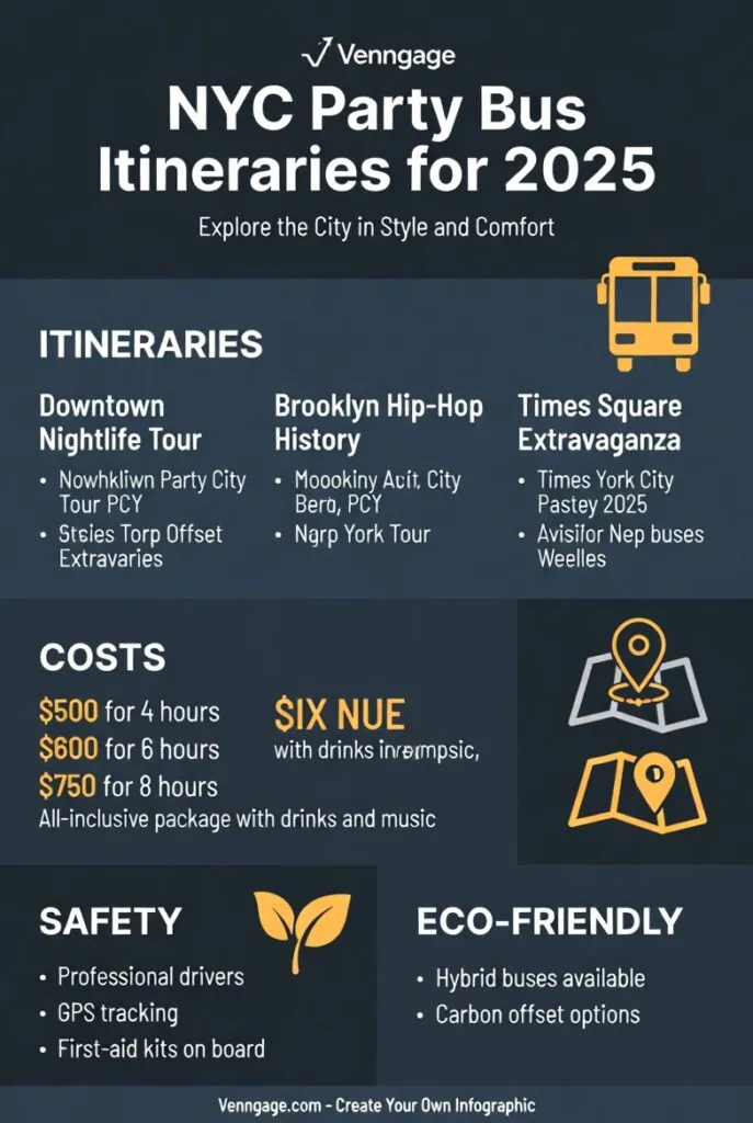 Infographic party bus itineraries NYC