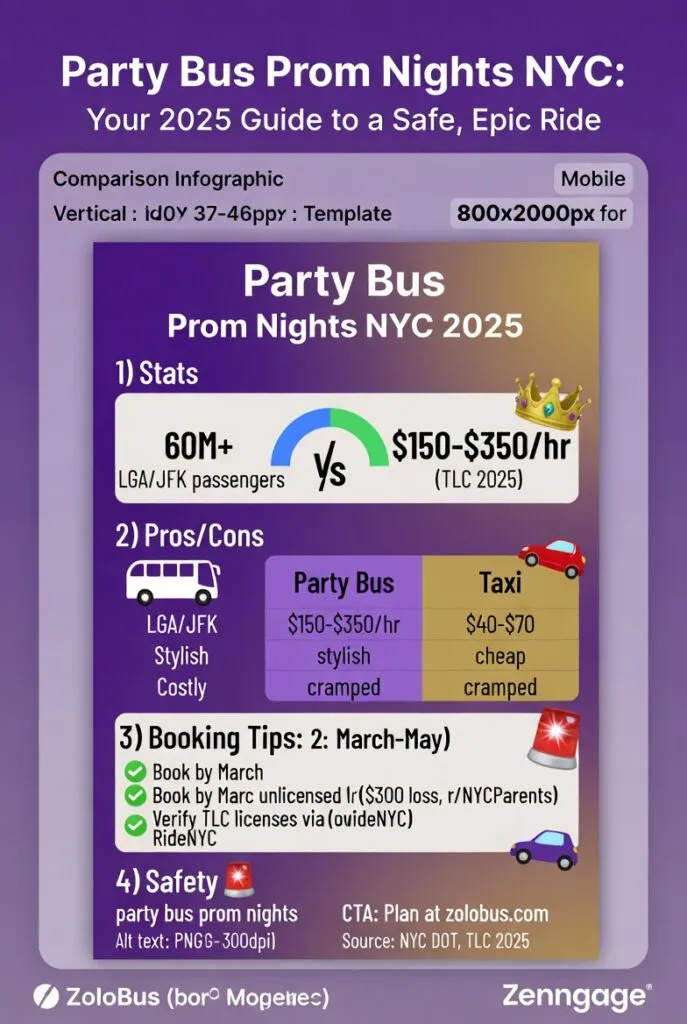 Infographic party bus prom nights NYC