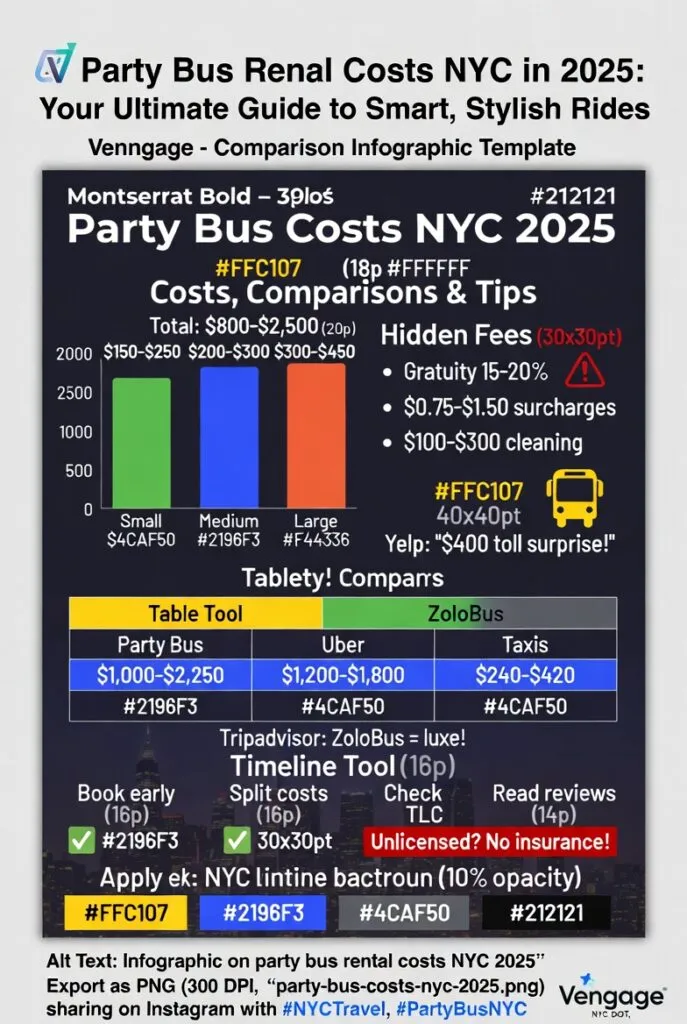 Infographic party bus rental costs NYC