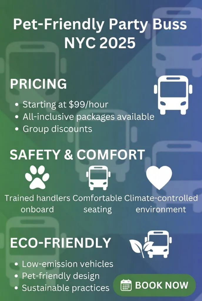 Infographic pet-friendly party bus NYC
