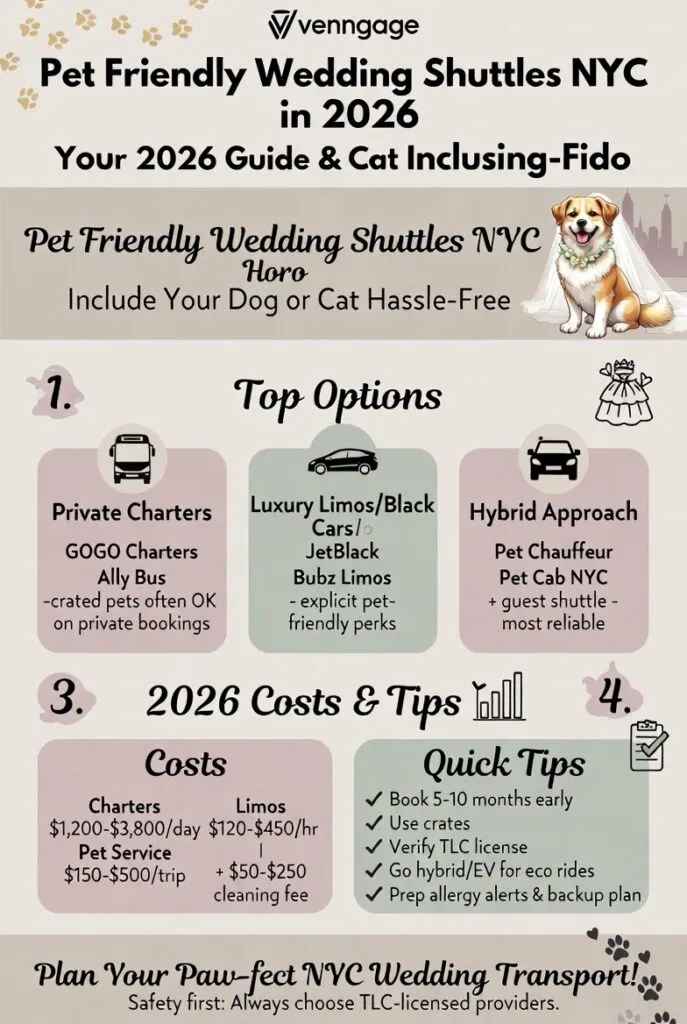 Infographic pet friendly wedding shuttles NYC