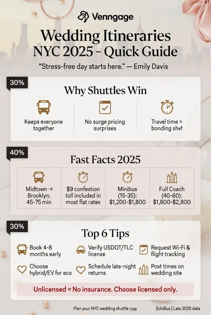 wedding shuttle itineraries NYC