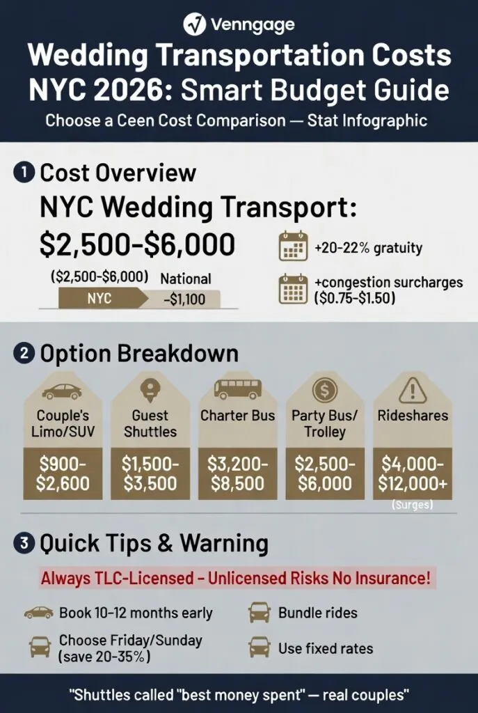 Ultimate Guide to Wedding Transportation Costs NYC in 2026: What I Wish Someone Had Told Me Before My Friends' Weddings 4 Infographic wedding transportation costs NYC