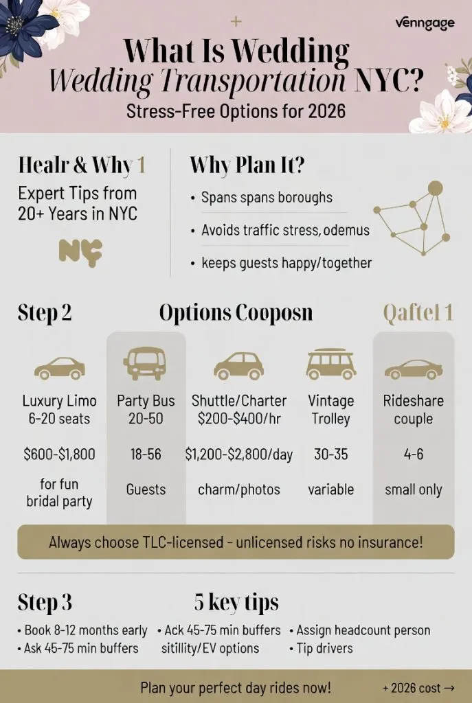 Infographic what is wedding transportation NYC