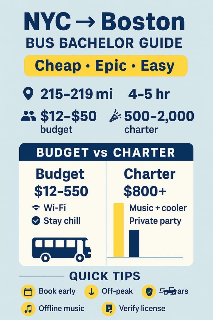 NYC to Boston Bus Bachelor Parties 2026: Smooth Rides for Epic Send-Offs 4 Infographic NYC to Boston bus bachelor parties