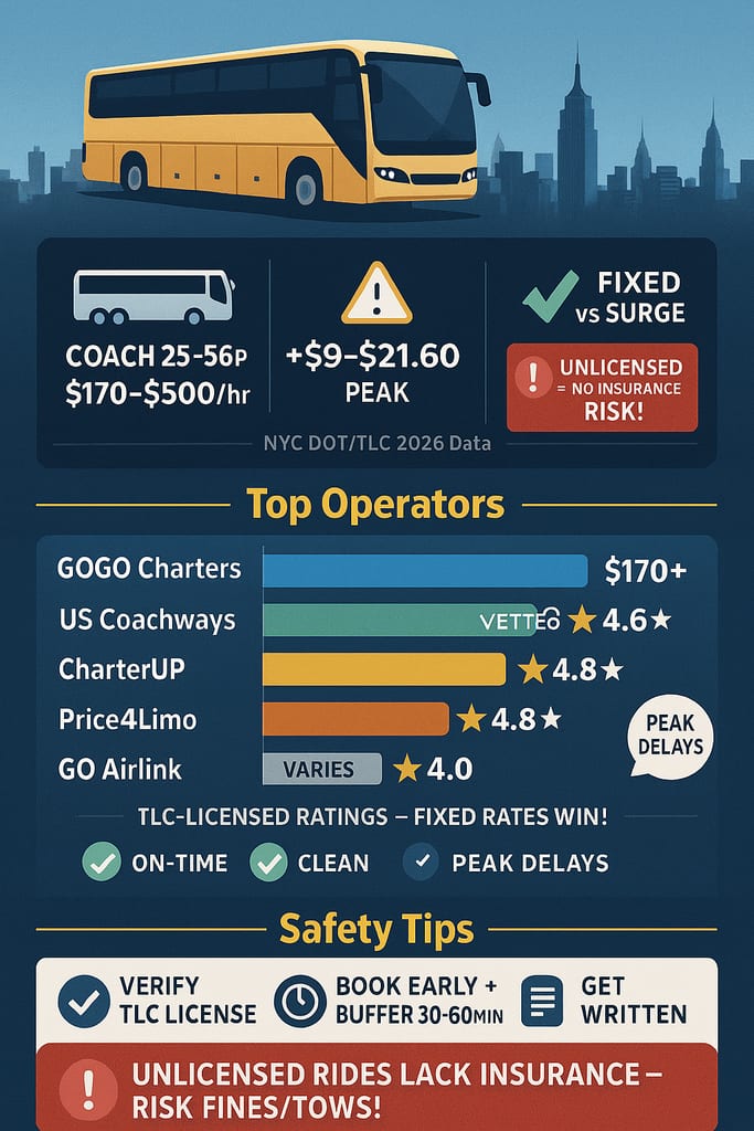 Reliable Coach Charter Bus Rental NYC: Your 2026 Guide to Safe Group Travel 4 Infographic reliable coach charter bus rental nyc